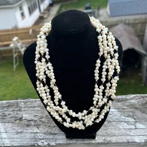 Luxurious Multi-Strand Cream Pearl Necklace
